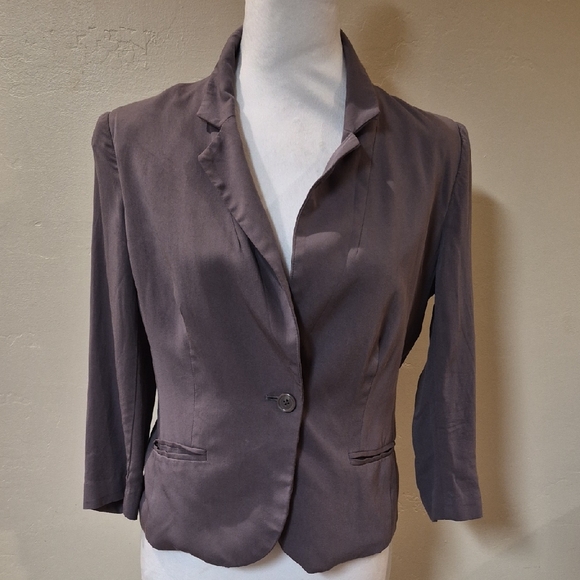LC Lauren Conrad Mauve Pink Blazer Jacket Single Button Office Professional M - Picture 3 of 11